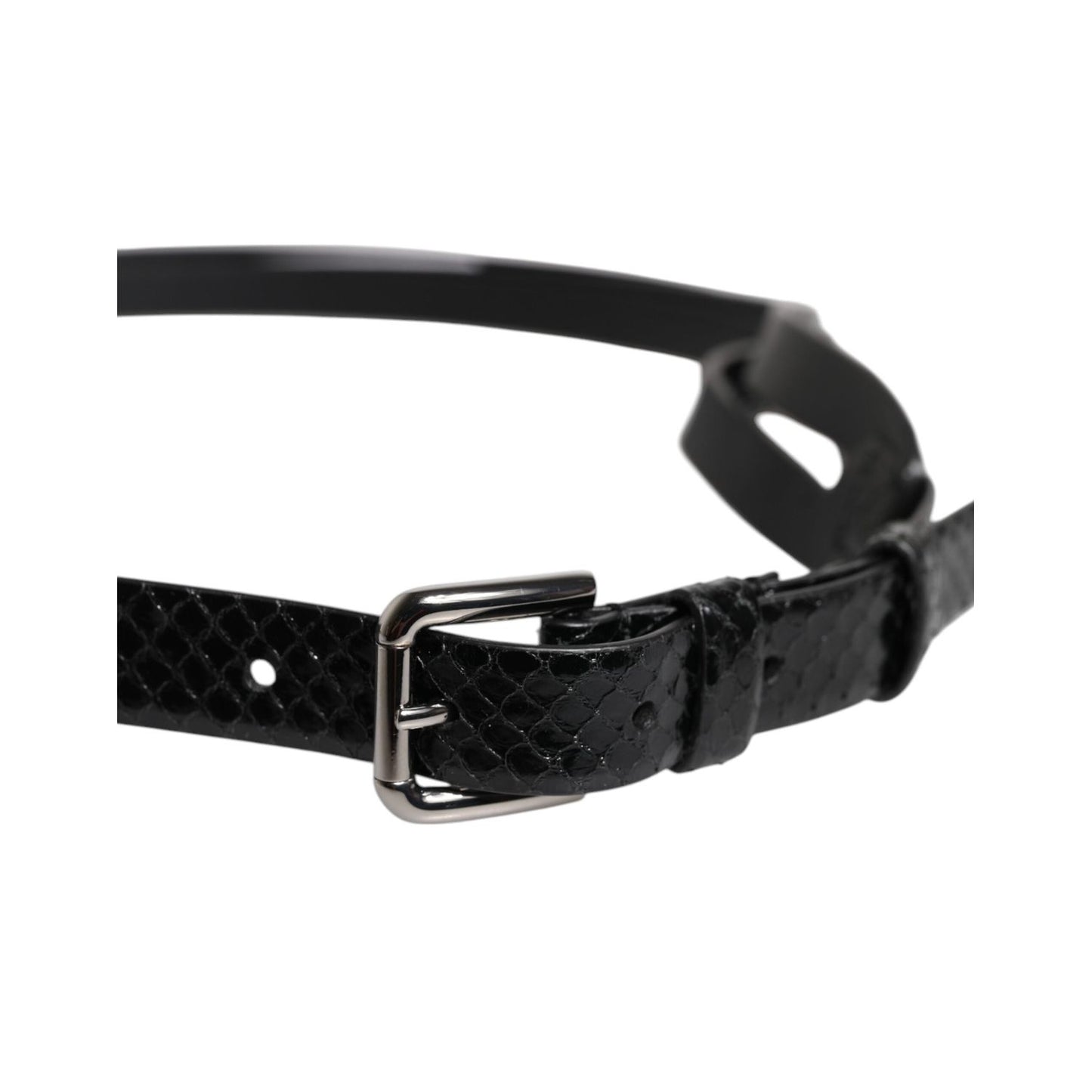 Dolce & Gabbana Black Leather Classic Metal Logo Buckle Belt BEL9331-90