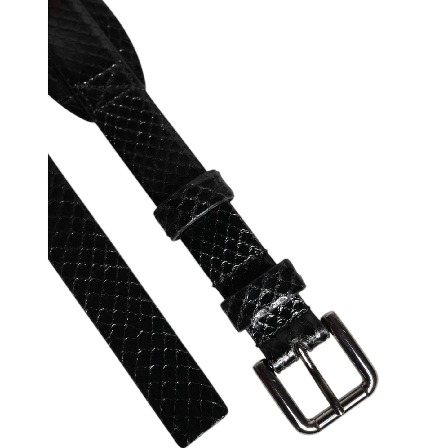 Dolce & Gabbana Black Leather Classic Metal Logo Buckle Belt BEL9331-90