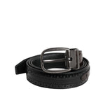 Dolce & Gabbana Black Brown Leather Classic Metal Buckle Belt BEL9334-85