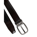 Dolce & Gabbana Black Brown Leather Classic Metal Buckle Belt BEL9334-85