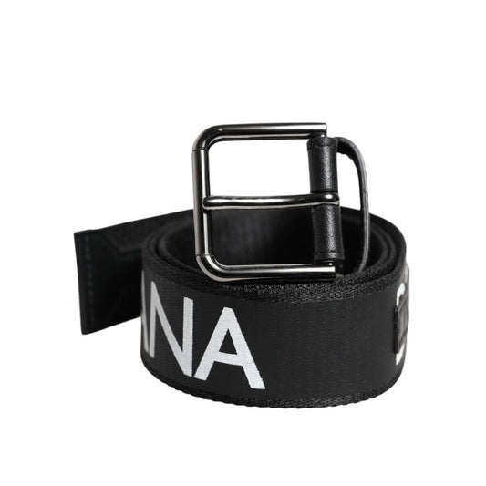 Dolce & Gabbana Black Leather Classic Metal Logo Buckle Belt BEL9338-100