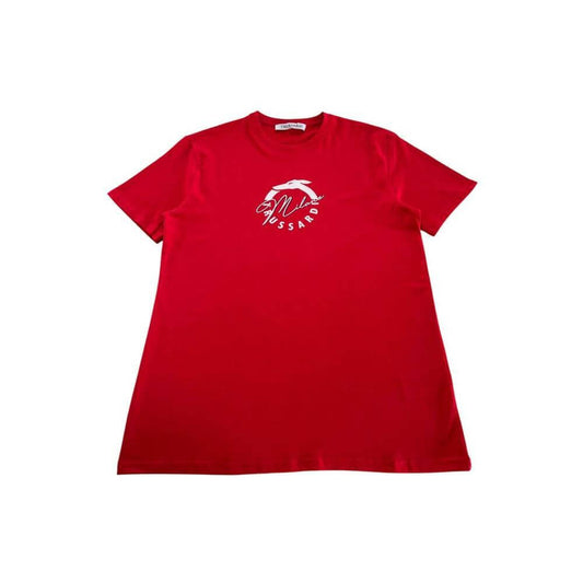Trussardi Beachwear Red Cotton Men T-Shirt