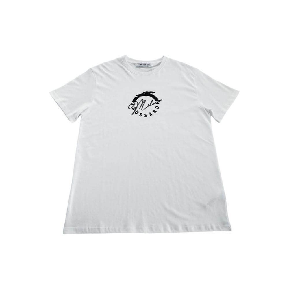 Trussardi Beachwear White Cotton T-Shirt