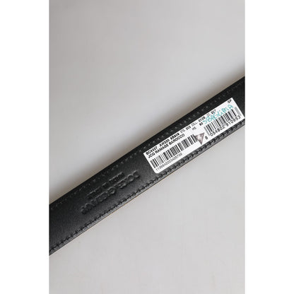 Dolce & Gabbana Gold Leather Jacquard Silver Metal Buckle Belt