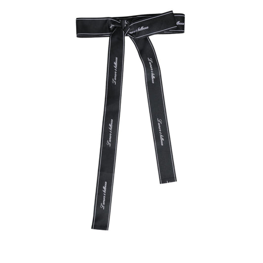 Dolce & Gabbana Black Waist Ribbon Wide Bow Logo Belt WMB465-40