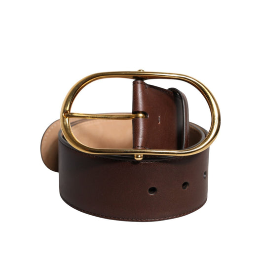 Dolce & Gabbana Brown Logo Engraved Metal Waist Buckle Belt WMB466-75