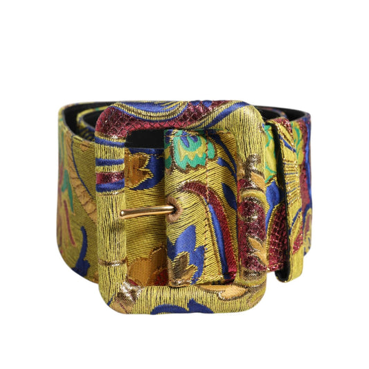 Dolce & Gabbana Multicolor Floral Jacquard Wide Waist Belt WMB487-75