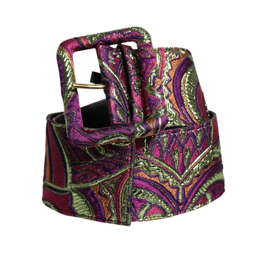 Dolce & Gabbana Multicolor Floral Jacquard Wide Waist Belt WMB494-75