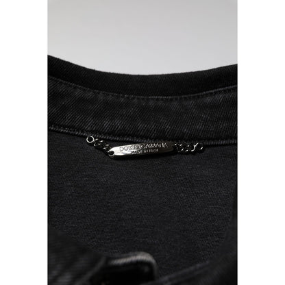 Dolce & Gabbana Black Logo Cotton Stretch Denim Jacket