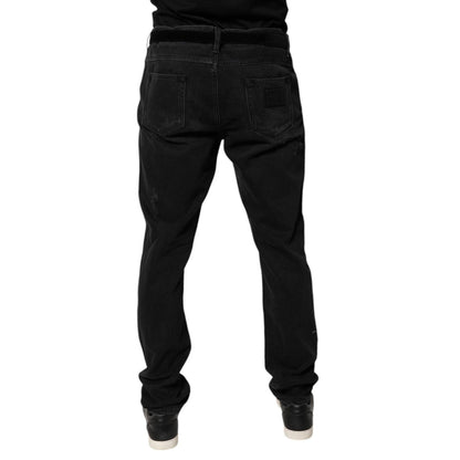 Dolce & Gabbana Black Cotton Skinny Men Denim Jeans