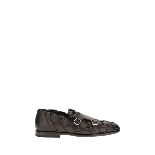 Santoni Woven weave Loafers SA-MCNC18071LC5SDWOT50BROWN-EU44/US11