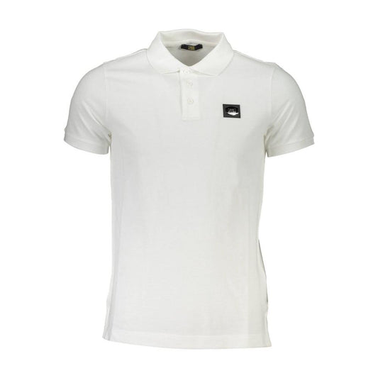 Cavalli Class White Cotton Men Polo Shirt Cavalli Class Light Gray