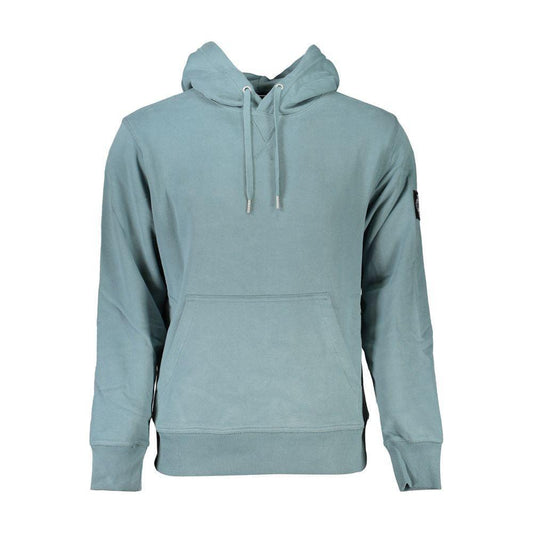 Calvin Klein Chic Green Hooded Cotton Sweatshirt Calvin Klein Light Slate Gray