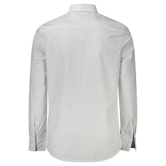 Calvin Klein White Cotton Men Shirt Calvin Klein Light Gray