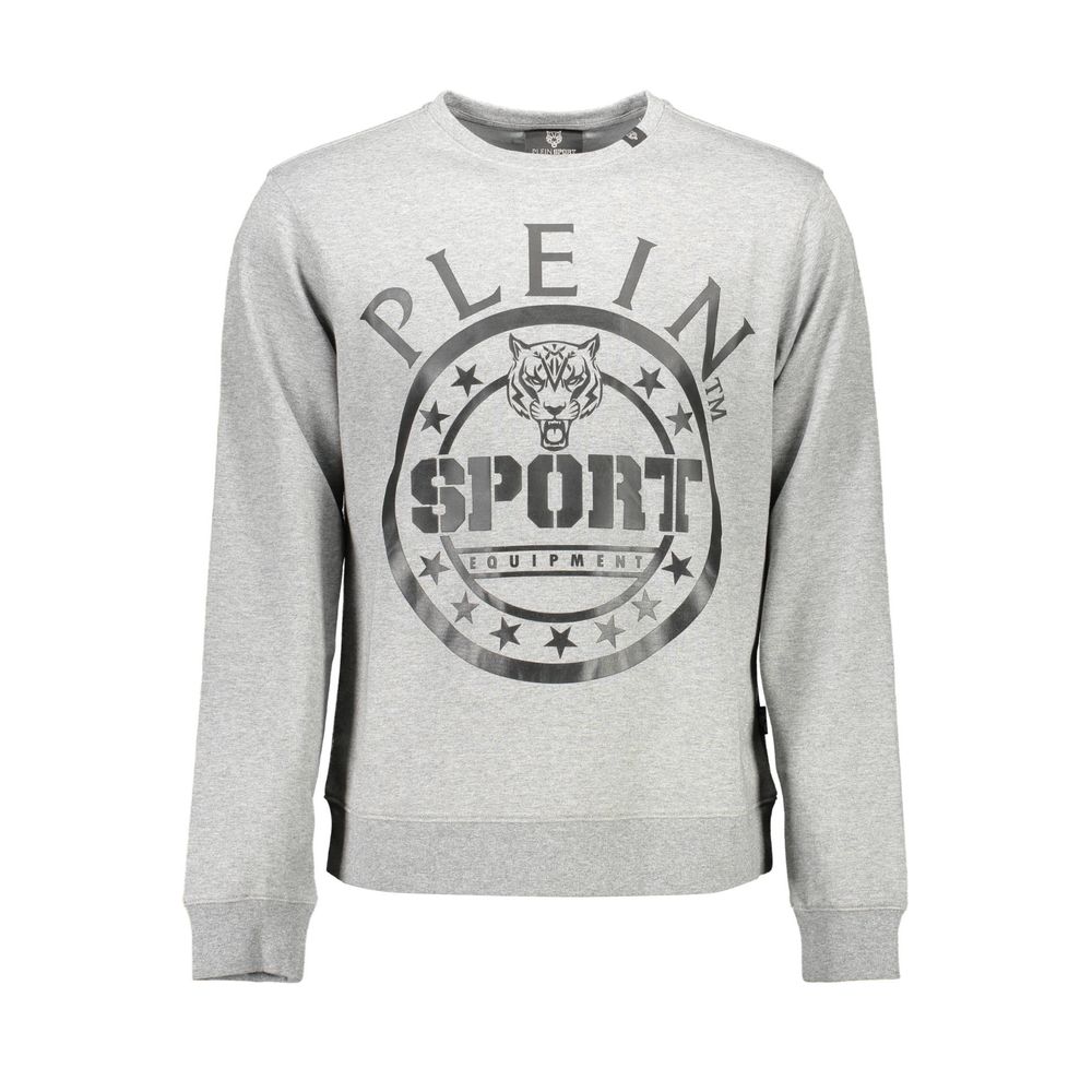 Plein Sport Gray Cotton Mens Sweater
