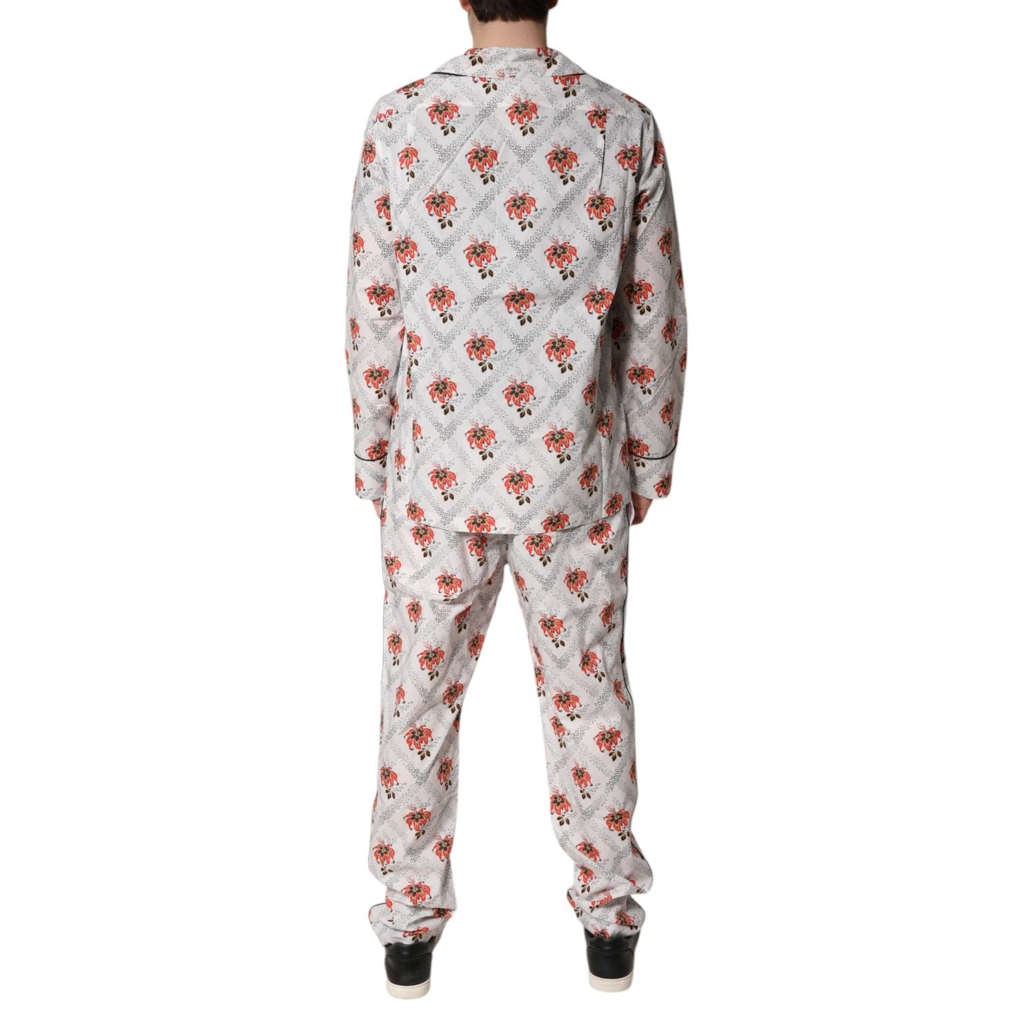 Dolce & Gabbana Multicolor Floral Print Cotton Pajama Set Sleepwear