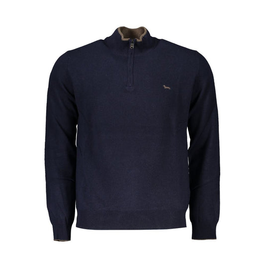 Harmont & Blaine Elegant Contrast Detail Half Zip Sweater Harmont & Blaine Black