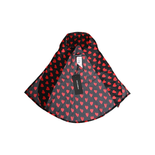 Dolce & Gabbana Black Red Hearts Polyester Hat HAT9714-57