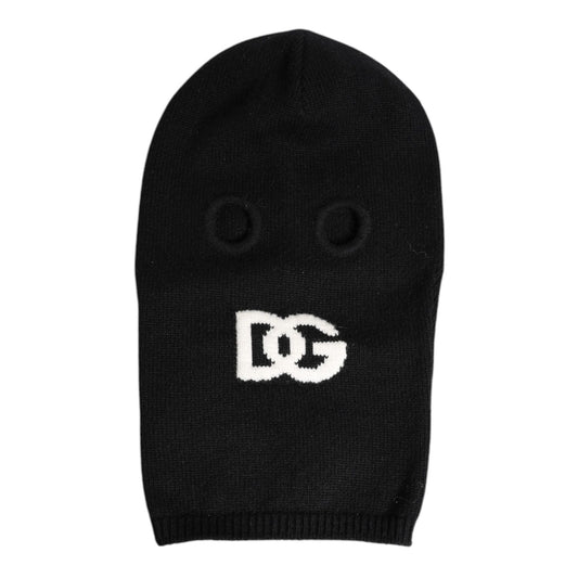 Dolce & Gabbana Black Cashmere Knitted Ski Mask Balaclava Hat HAT9728