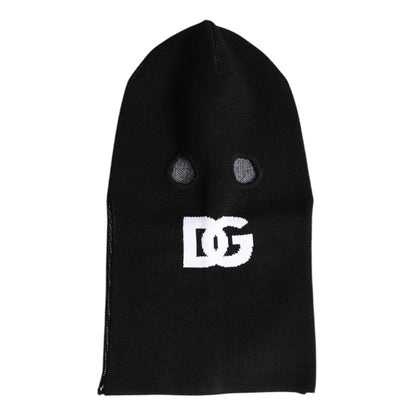Dolce & Gabbana Black Cashmere Knitted Ski Mask Balaclava Hat