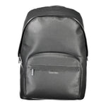 Calvin Klein Black Polyester Men Backpack with external pocket and adjustable straps for modern style and functionality