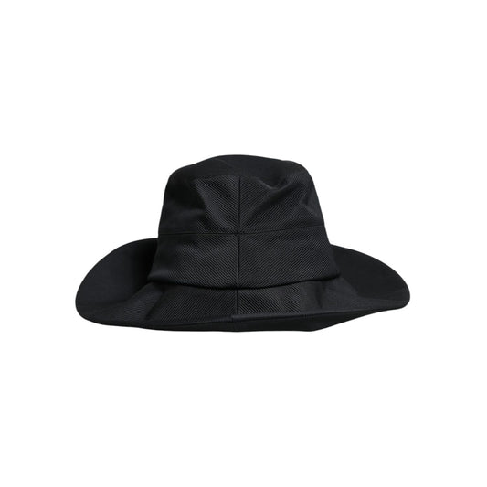 Dolce & Gabbana Black Cotton Wide Brim Fedora Hat HAT9774-57