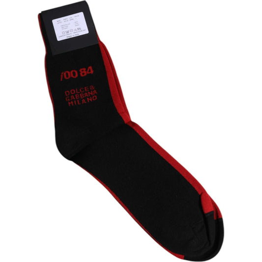Dolce & Gabbana Black Nylon DG Logo Mid Calf Men Socks Dolce & Gabbana Black