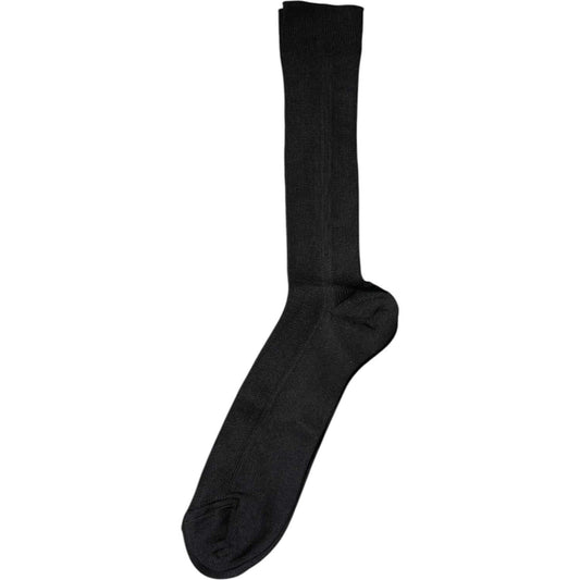 Dolce & Gabbana Black Cotton DG Logo Mid Calf Men Socks Dolce & Gabbana Black