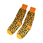 Dolce & Gabbana Yellow Black Print Mid Calf Men Socks