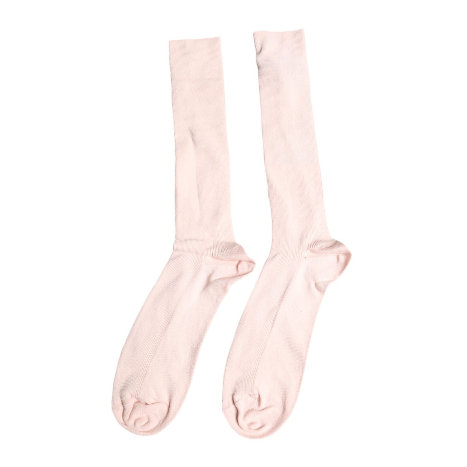 Dolce & Gabbana Ivory Cotton Stretch Logo Over Calf Socks