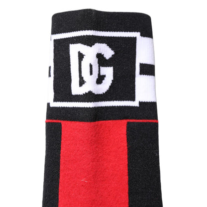 Dolce & Gabbana Red Cotton Stretch Printed Socks