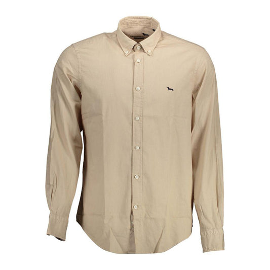 Harmont & Blaine Beige Cotton Men Shirt Harmont & Blaine Tan
