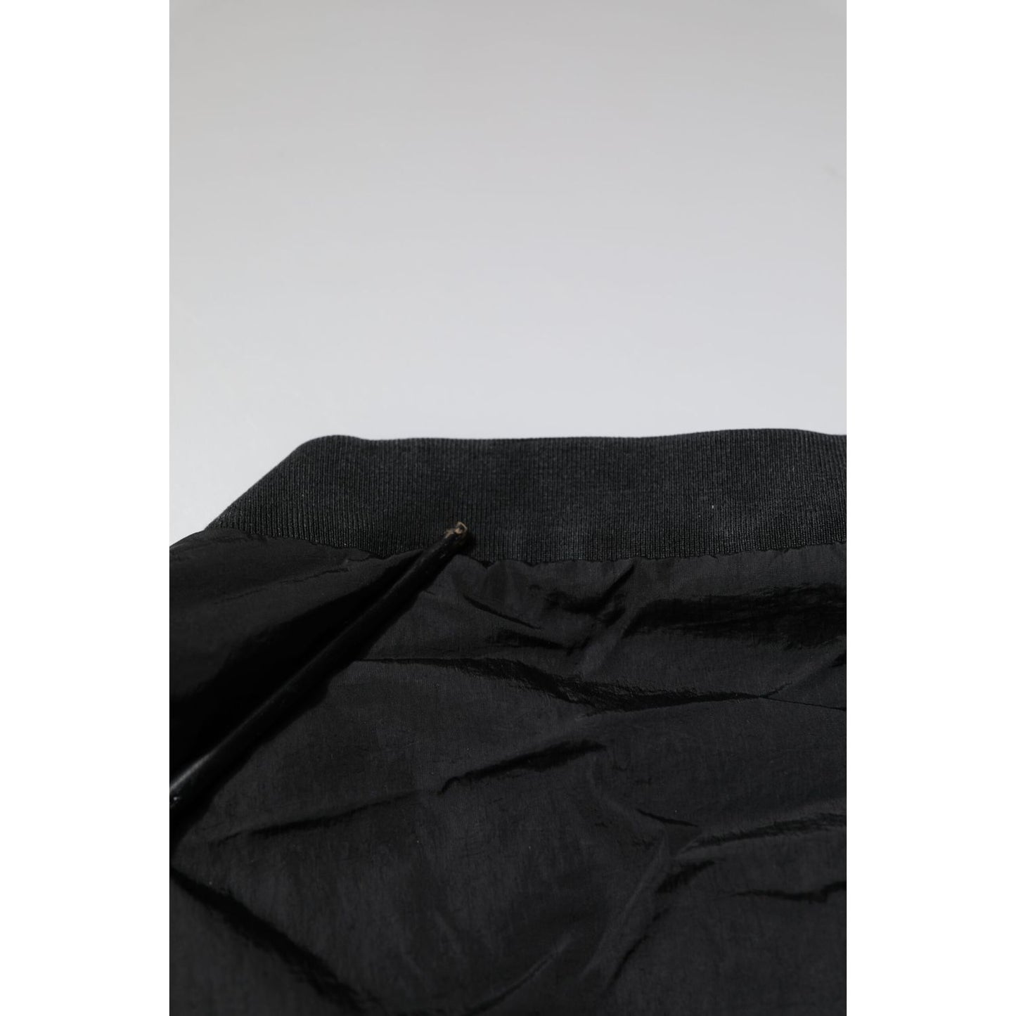 Dolce & Gabbana Black Nylon Logo Full Zip Bomber Jacket