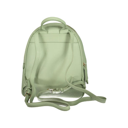Mario Valentino Green Polyethylene Backpack with adjustable straps and zip closure.