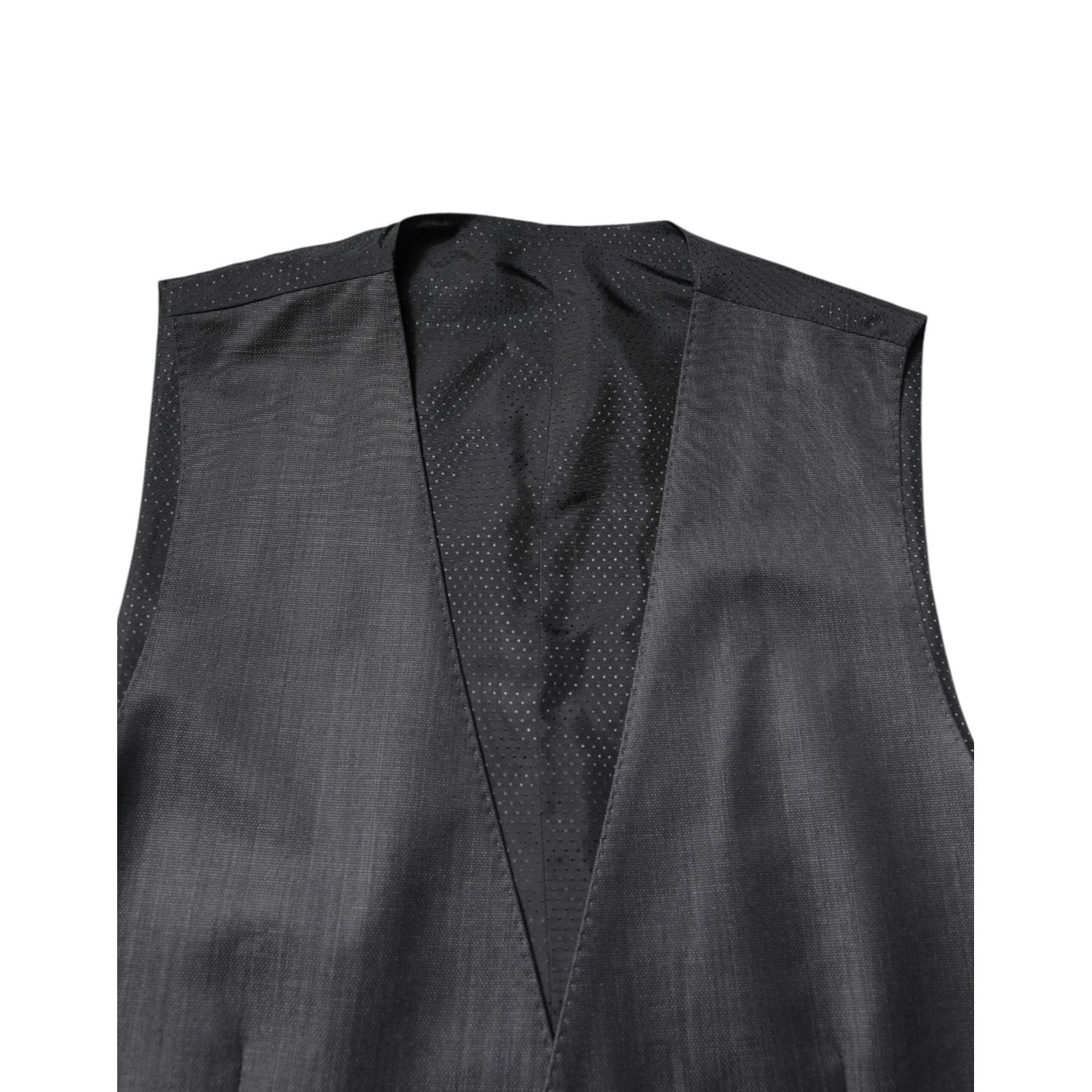 Dolce & Gabbana Black Wool Waistcoat Dress Formal Vest