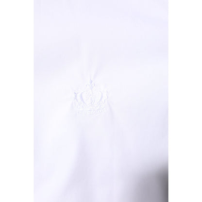 Dolce & Gabbana White Cotton GOLD Men Dress Formal Shirt