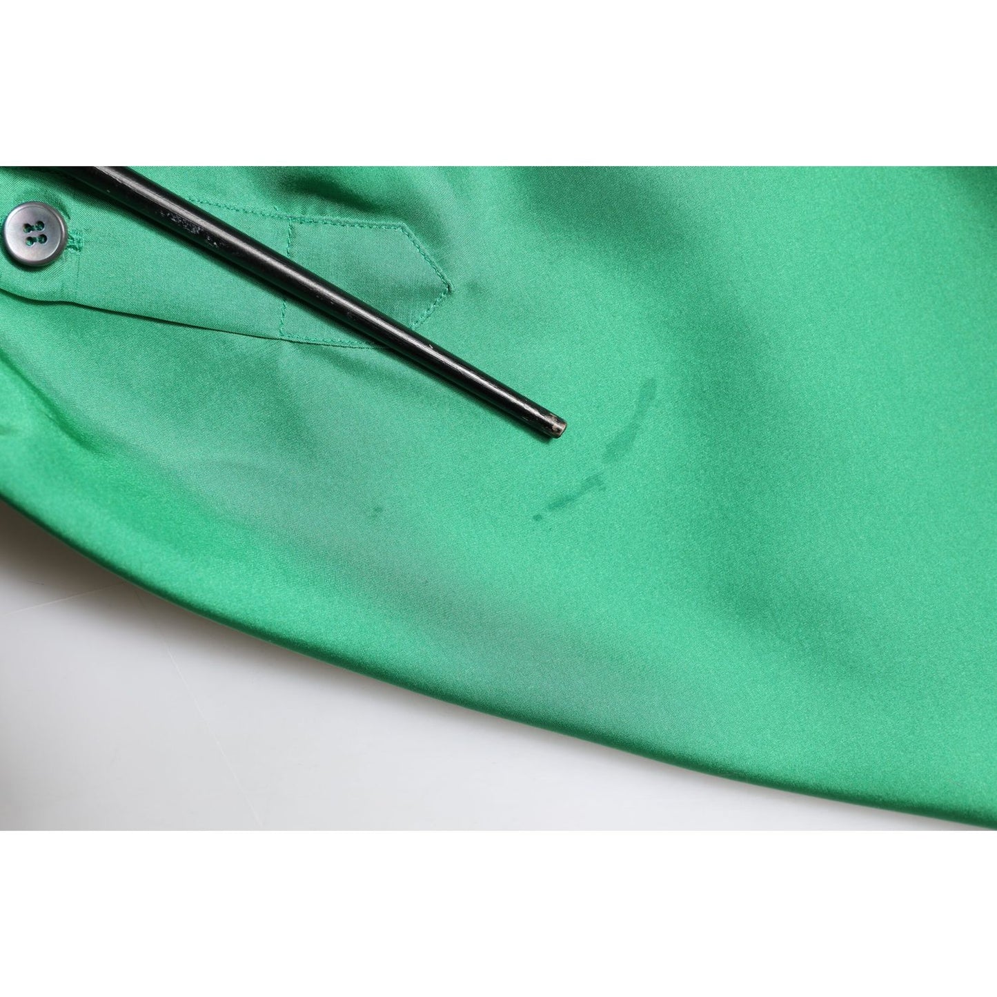 Dolce & Gabbana Green Silk Satin Long Sleeves Casual Shirt