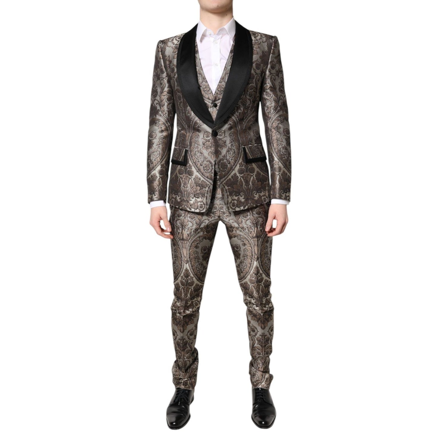 Dolce & Gabbana Multicolor Jacquard Single Breasted 3 Piece Suit