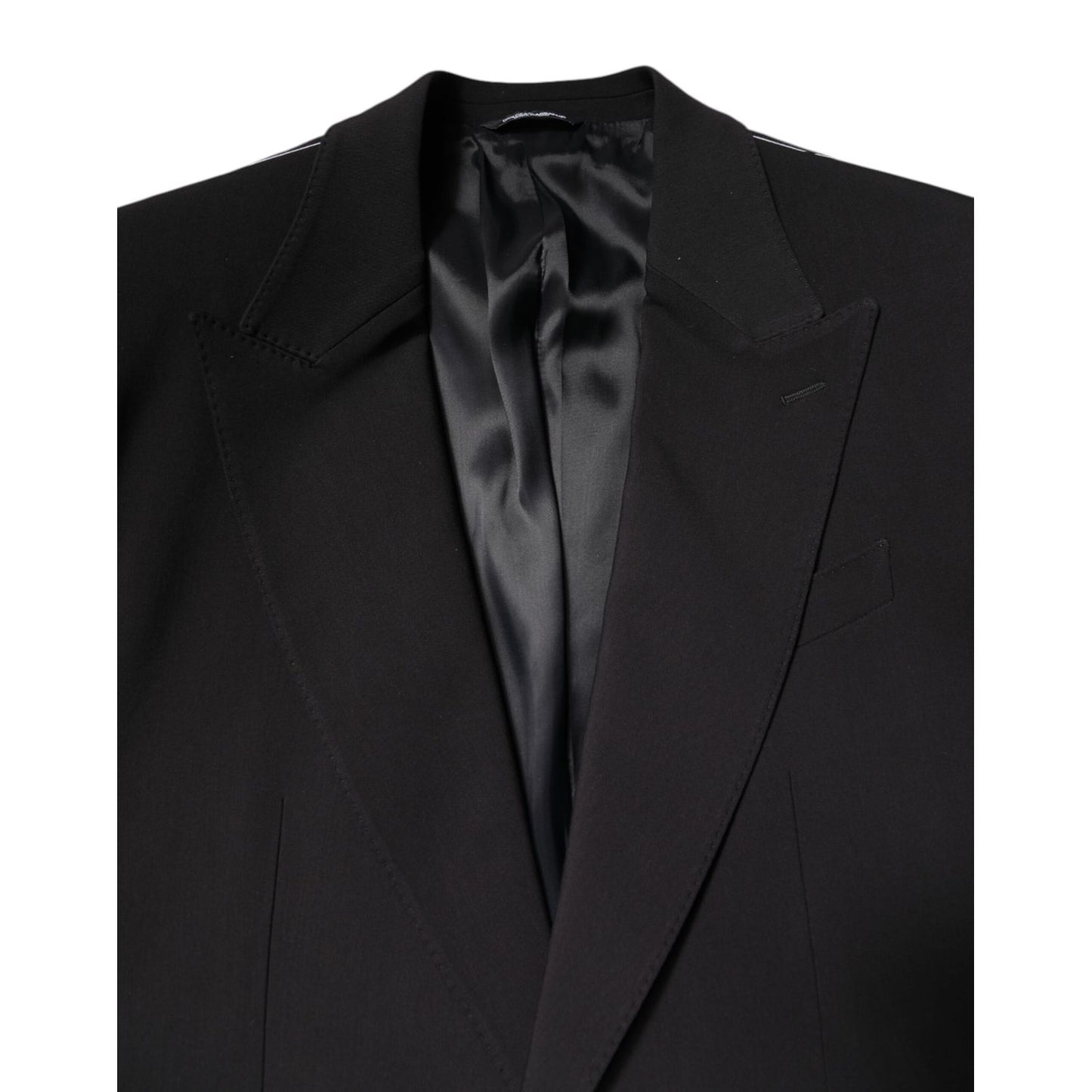 Dolce & Gabbana Black Cotton Single Breasted 2 Piece Suit