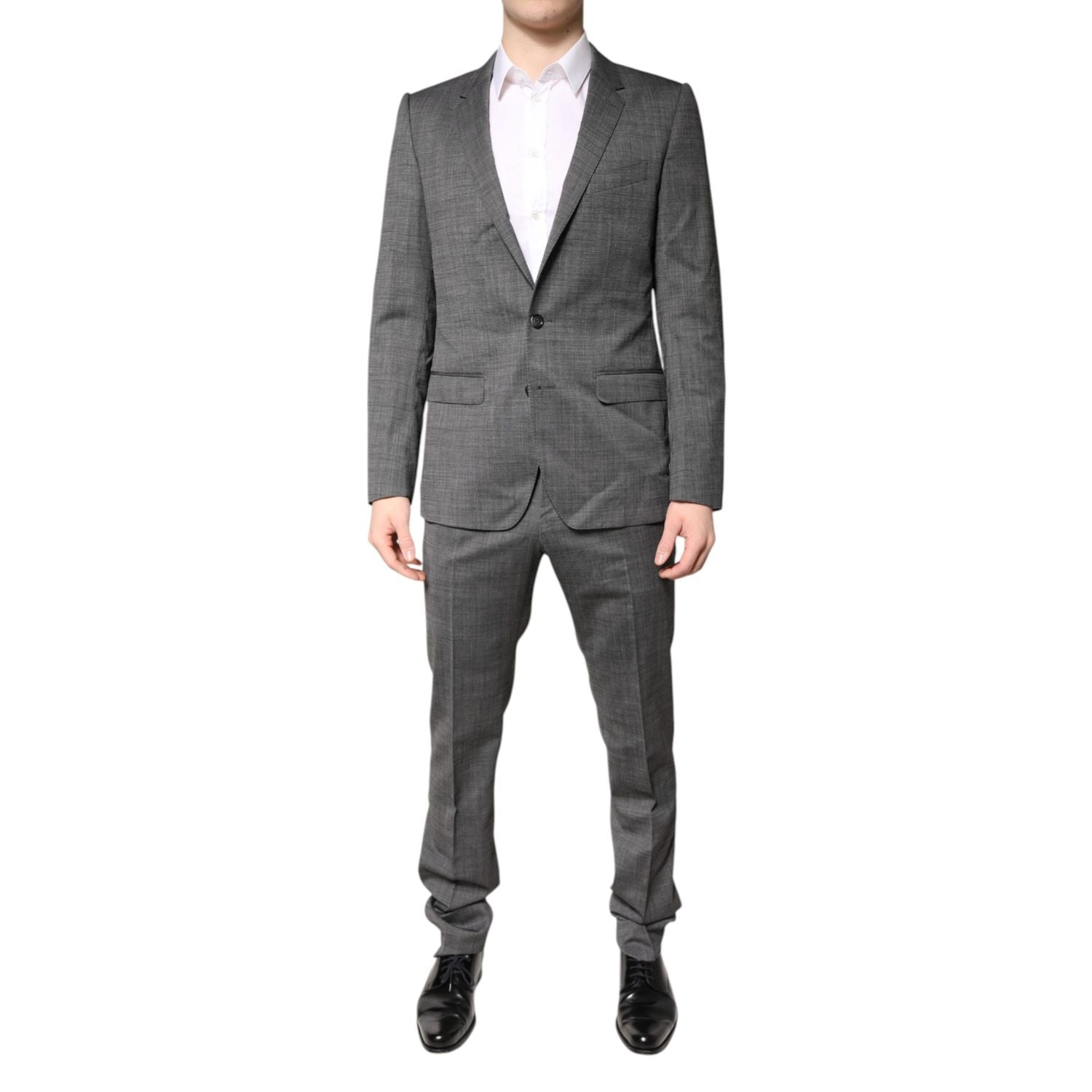 Dolce & Gabbana Gray Wool Single Breasted 2 Piece Suit
