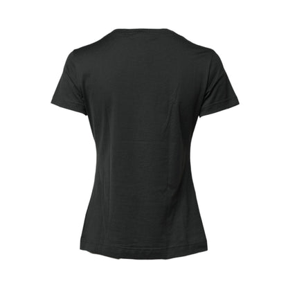 Dolce & Gabbana Black Cotton Round Neck Short Sleeve T-shirt