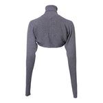 Dolce & Gabbana Gray Wool Knit Turtleneck Cropped Top Sweater