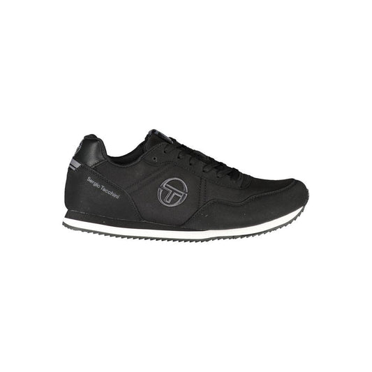 Sergio Tacchini Elegant Black Embroidered Sneakers with Laces Sergio Tacchini Dark Slate Gray
