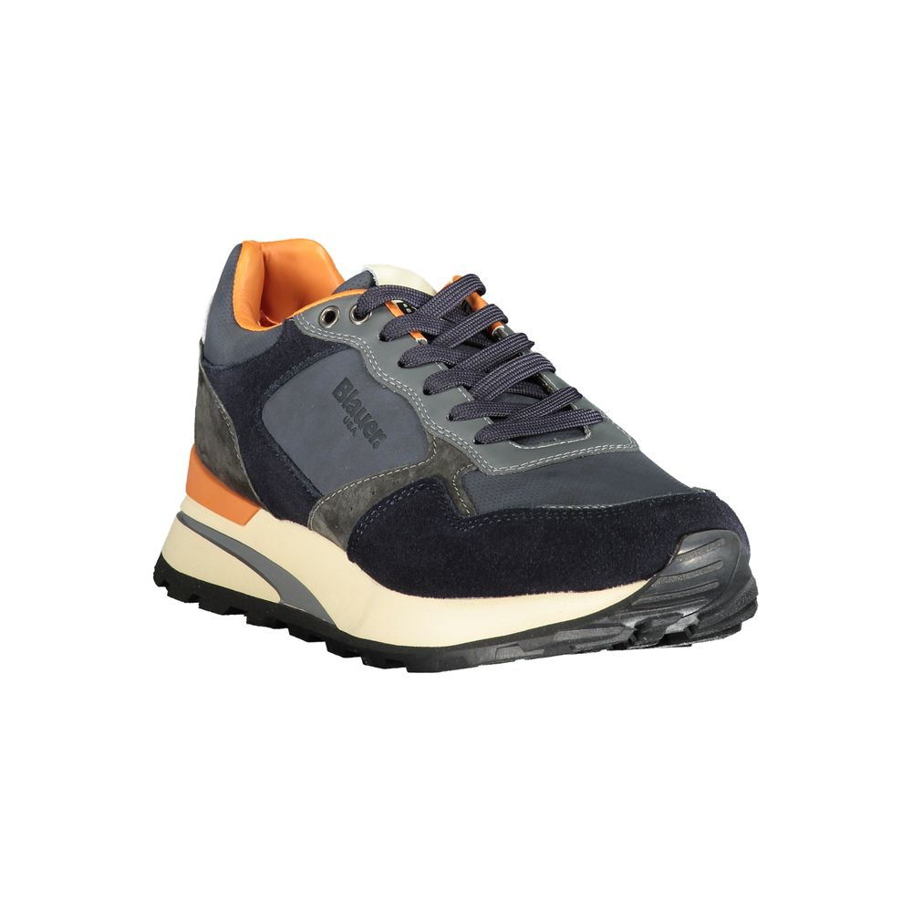 Blauer Blue Polyethylene Men Sneaker with leather accents, removable footbed, and bold blue tones