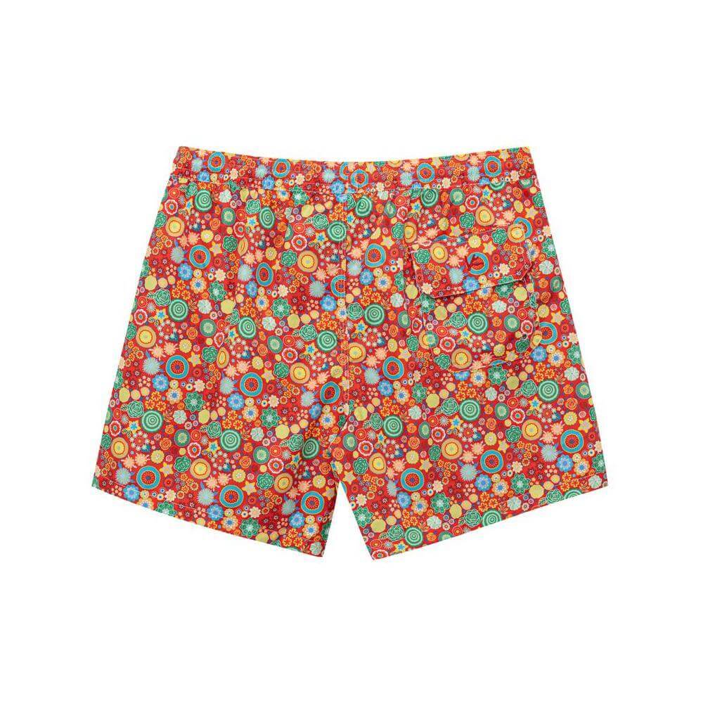 Isaia Red Polyester Swim Short