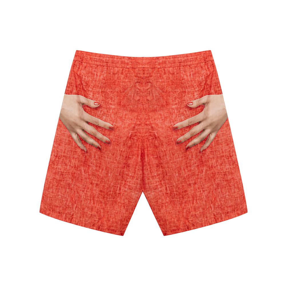 Isaia Red Polyester Swim Short