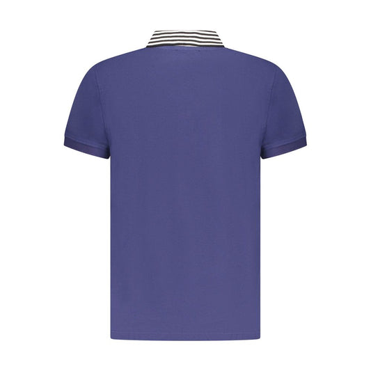 Cavalli Class Blue Cotton Men Polo Shirt Cavalli Class Dark Slate Blue