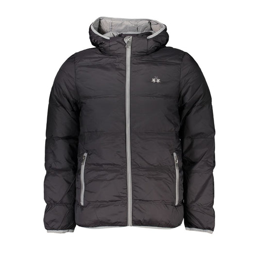 La Martina Elegant Hooded Lightweight Jacket La Martina Dark Slate Gray