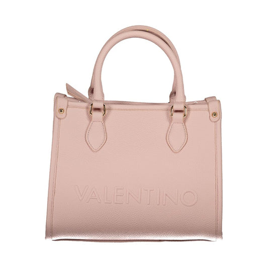 Mario Valentino Pink Polyethylene Handbag with adjustable strap and zipper closure.