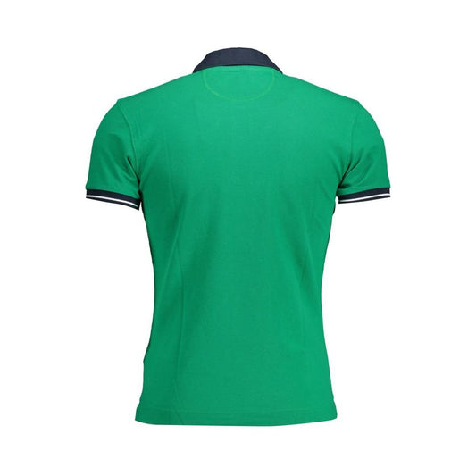 La Martina Green Cotton Men Polo Shirt La Martina Dark Cyan